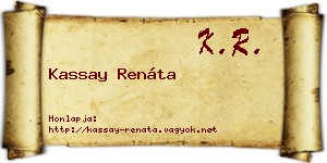 Kassay Renáta névjegykártya